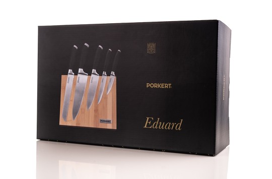 Kvalitní nože Porkert Eduard s dřevěným blokem